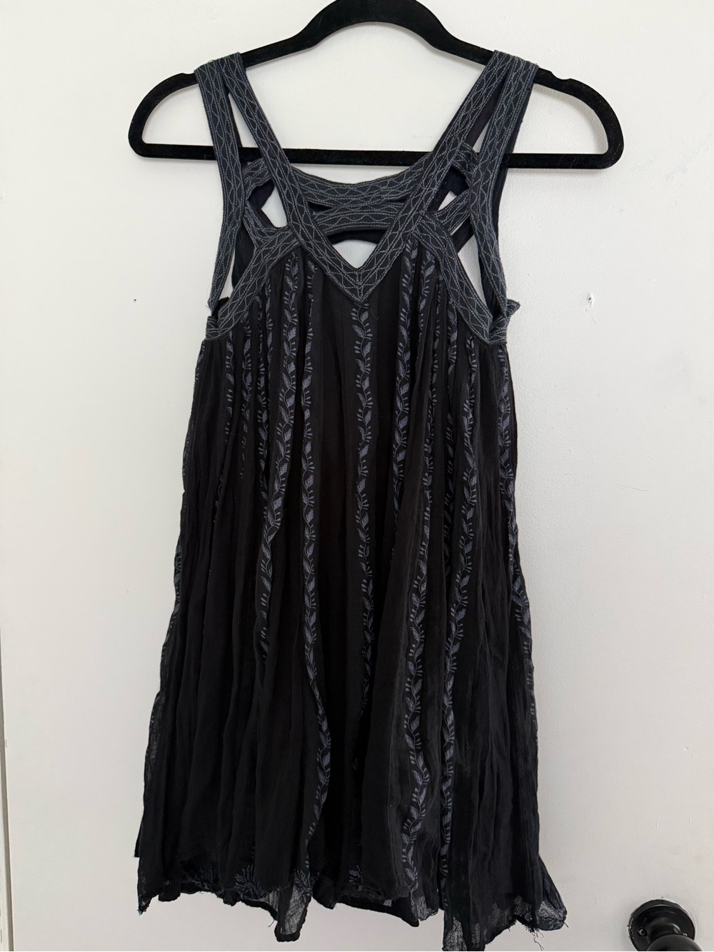 Free People FP One Paisley Vine Dress Black Gray XS